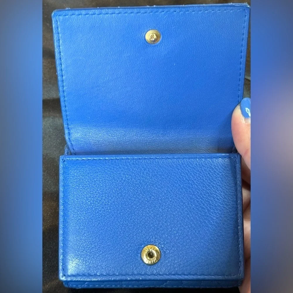 Christian Dior Caro blue wallet